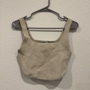 Aritzia Babaton sculpt knit cropped top